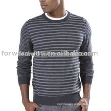 men's newes fashion long sleeve jacquard knitted round neck collar pullover